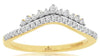 ESTATE .23CT DIAMOND 14KT YELLOW GOLD 3D ROUND GRADUATING V SHAPE CROWN RING