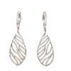 ESTATE LARGE 2.1CT DIAMOND 18KT WHITE GOLD MULTI LEAF TEAR DROP HANGING EARRINGS