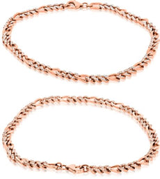 .54CT DIAMOND 14KT ROSE GOLD 3D ROUND CLASSIC BY THE YARD CUBAN TENNIS BRACELET