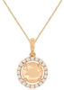 1.17CT DIAMOND & AAA MORGANITE 14KT ROSE GOLD ROUND SOLITAIRE FLOATING PENDANT