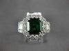 5.7CT DIAMOND & AAA EMERALD 18K WHITE GOLD SQUARE 3/4TH ETERNITY ENGAGEMENT RING