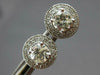 ESTATE 1.06CT DIAMOND 14KT WHITE GOLD 3D CLASSIC SOLITAIRE HALO STUD EARRINGS