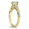 ESTATE 1.10CT DIAMOND 14KT YELLOW GOLD 3D CLASSIC ROUND FILIGREE ENGAGEMENT RING