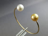 AAA WHITE & GOLDEN SOUTH SEA PEARL 14K YELLOW GOLD FLEXIBLE CUFF BANGLE BRACELET