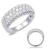 WIDE 2.31CT DIAMOND 14K WHITE GOLD ROUND MULTI ROW SHARED PRONG ANNIVERSARY RING