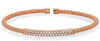 .45CT DIAMOND 14KT ROSE & WHITE GOLD 2 ROW PAVE WOVEN FLEXIBLE BANGLE BRACELET