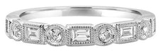 .44CT DIAMOND 18KT WHITE GOLD 3D ROUND & BAGUETTE SEMI ETERNITY ANNIVERSARY RING