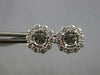 LARGE 1.11CT DIAMOND 18KT WHITE GOLD 3D CLASSIC FLOWER SEMI MOUNT STUD EARRINGS