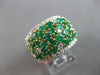 LARGE 1.56CT DIAMOND & AAA EMERALD 18KT 2 TONE GOLD MULTI ROW ANNIVERSARY RING