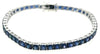 ESTATE LARGE 8.58CT AAA SAPPHIRE 18K WHITE GOLD 3D CLASSIC ROUND TENNIS BRACELET