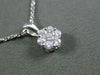 ESTATE .25CT DIAMOND 14KT WHITE GOLD 3D FLOWER CLUSTER FLOATING PENDANT & CHAIN