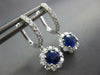 ESTATE 2.0CT DIAMOND & SAPPHIRE 18KT WHITE GOLD CLASSIC FLOWER HANGING EARRINGS