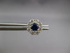 ESTATE 1.03CT DIAMOND & AAA SAPPHIRE 14K WHITE GOLD CLASSIC FLOWER STUD EARRINGS