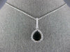 3.53CT DIAMOND & AAA SAPPHIRE 14KT WHITE GOLD PEAR SHAPE HALO TEAR DROP PENDANT