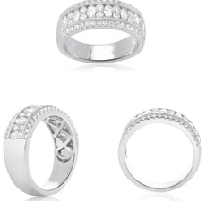 .94CT DIAMOND 14KT WHITE GOLD 3D ROUND & MARQUISE WEDDING BAND ANNIVERSARY RING