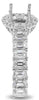 4.48CT DIAMOND 18KT WHITE GOLD ROUND & BAGUETTE HALO SEMI MOUNT ENGAGEMENT RING