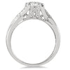 .78CT DIAMOND 14KT WHITE GOLD PRINCESS & ROUND CRISS CROSS LOVE ENGAGEMENT RING