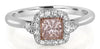 .72CT WHITE & PINK DIAMOND 18K WHITE & ROSE GOLD PRINCESS SQUARE ENGAGEMENT RING