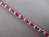 ESTATE WIDE 14.06CT DIAMOND & AAA RUBY 14KT WHITE GOLD 3D TENNIS BRACELET #27618