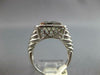 LARGE 3.55CT DIAMOND & AAA GREEN AMETHYST 14KT WHITE GOLD CUSHION HALO FUN RING