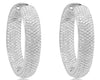 EXTRA LARGE 17CT DIAMOND 18KT WHITE GOLD MULTI ROW INSIDE OUT HANGING EARRINGS