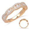 ESTATE .46CT DIAMOND 14KT ROSE GOLD 3D PAST PRESENT FUTURE HALO ANNIVERSARY RING