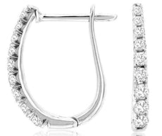 ESTATE .25CT DIAMOND 14KT WHITE GOLD ROUND GRADUATING LEVERBACK HANGING EARRINGS