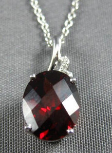 2.11CT DIAMOND & AAA GARNET 14KT WHITE GOLD 3D OVAL & ROUND FUN FLOATING PENDANT