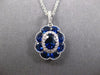 1.65CT DIAMOND & AAA SAPPHIRE 18KT WHITE GOLD FLOWER FILIGREE FLOATING PENDANT