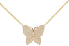 ESTATE .74CT DIAMOND 14KT YELLOW GOLD 3D CLASSIC BUTTERFLY FUN LOVE NECKLACE