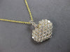 1.37CT DIAMOND 14KT YELLOW GOLD 3D HEART SHAPE INVISIBLE LOVE FLOATING PENDANT