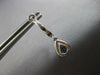 1.76CT DIAMOND & AAA SAPPHIRE 14K WHITE GOLD PEAR SHAPE HUGGIE HANGING EARRINGS