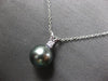ESTATE .05CT DIAMOND & AAA TAHITIAN PEARL 14KT WHITE GOLD 3D FLOATING PENDANT