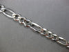 ESTATE LARGE & LONG 14KT WHITE GOLD 3D CLASSIC SOLID FIGARO MENS BRACELET