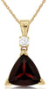 2.6CT DIAMOND & AAA GARNET 14K YELLOW GOLD TRILLION & ROUND FUN FLOATING PENDANT