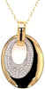 LARGE .89CT DIAMOND 18KT WHITE AND ROSE GOLD 3D DOUBLE OVAL FUN FLOATING PENDANT