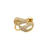 ESTATE .52CT DIAMOND 18KT YELLOW GOLD CLASSIC DOUBLE LEAF CRISS CROSS LOVE RING