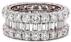 LARGE 5.16CT DIAMOND 18KT WHITE GOLD ROUND & BAGUETTE ETERNITY ANNIVERSARY RING