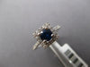 1.04CT DIAMOND & AAA SAPPHIRE 14KT WHITE GOLD 3D ROUND SQUARE HALO PROMISE RING