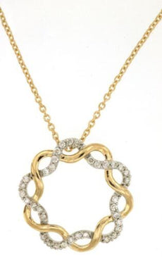 .25CT DIAMOND 14KT YELLOW GOLD ROUND STAR OF DAVID FLOWER CIRCLE OF LIFE PENDANT
