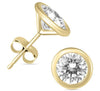 1.0CT DIAMOND 14KT YELLOW GOLD 3D CLASSIC ROUND SOLITAIRE MARTINI STUD EARRINGS