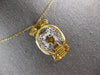 ESTATE EXTRA LARGE 1.86CT DIAMOND 14K 2 TONE GOLD 3D OVAL CROWN FLOATING PENDANT