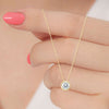 1.0CT DIAMOND 14KT YELLOW GOLD 3D ROUND SOLITAIRE BEZEL ETOILE FLOATING PENDANT