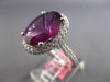 EXTRA LARGE 9.88CT DIAMOND & AAA RHODOLITE 18KT WHITE GOLD OVAL ENGAGEMENT RING
