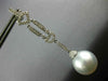 ESTATE LARGE .72CT DIAMOND & AAA SOUTH SEA PEARL 18K WHITE GOLD HANGING EARRINGS