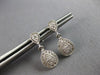 ESTATE .28CT DIAMOND 14KT WHITE GOLD 3D ROUND CLUSTER HANGING EARRINGS