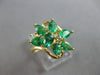 WIDE 1.04CT DIAMOND & AAA EMERALD 14K YELLOW GOLD ROUND & PEAR SHAPE RING #27725