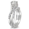 1.42CT DIAMOND 14K WHITE GOLD ROUND CLASSIC INFINITY ENGAGEMENT WEDDING RING SET