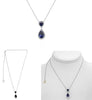 LARGE 4.31CT DIAMOND & AAA SAPPHIRE 18KT WHITE GOLD PEAR SHAPE & ROUND NECKLACE