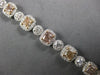 WIDE 8.74CT WHITE & PINK DIAMOND 18KT WHITE & ROSE GOLD 3D HALO TENNIS BRACELET